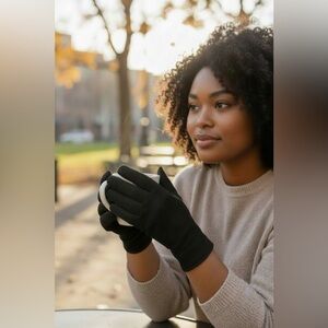 Black suede gloves NWOT